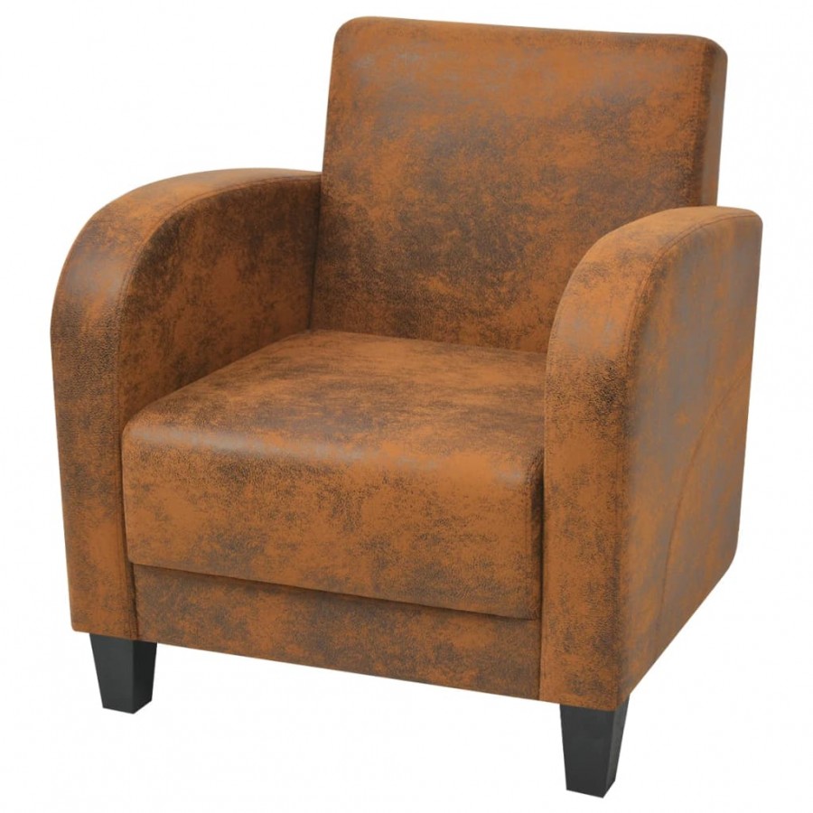 Fauteuil Marron Similicuir daim