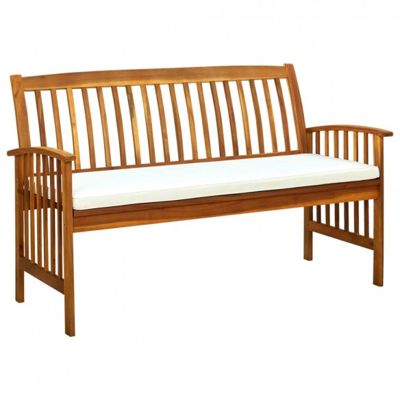 Banc de jardin avec coussin 147 cm Bois d'acacia massif