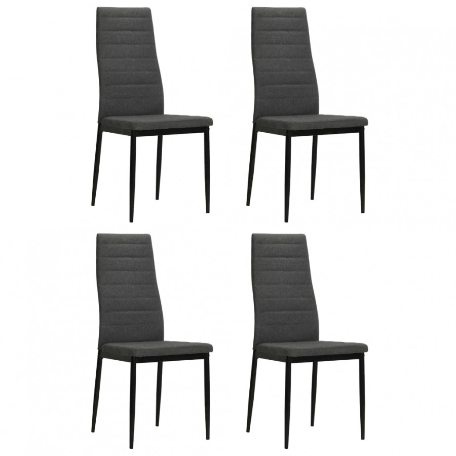 Chaises à manger lot de 4 gris foncé tissu