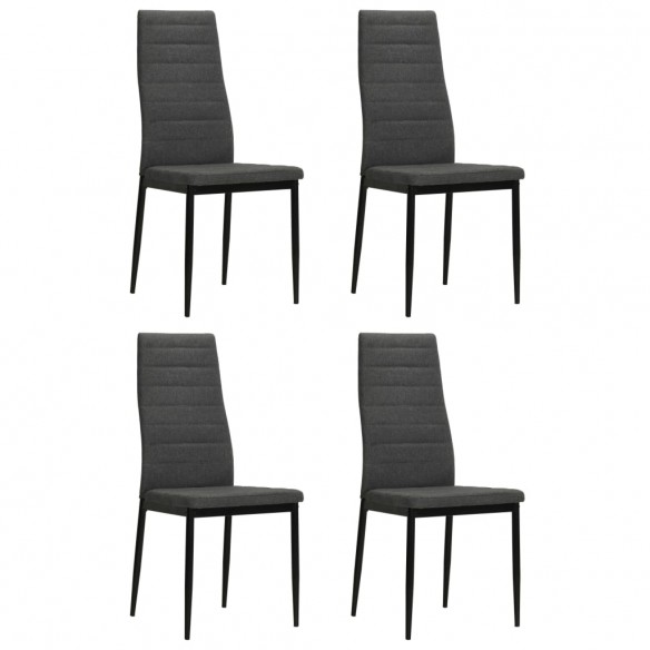 Chaises à manger lot de 4 gris foncé tissu