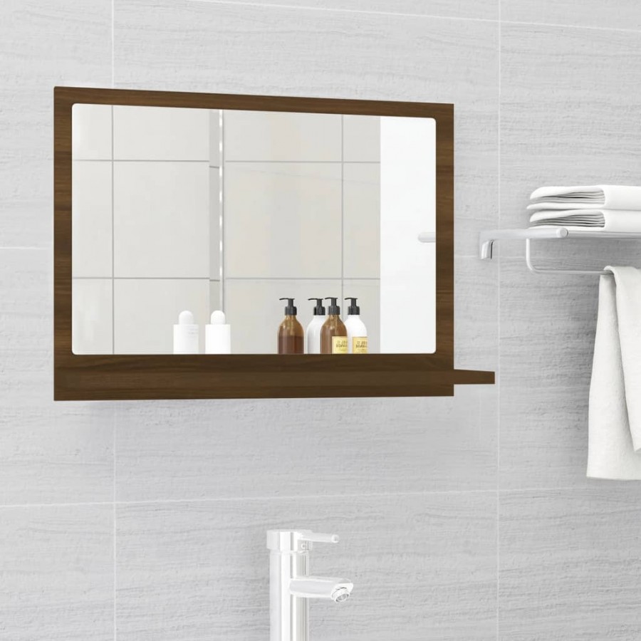 Miroir de bain Chêne marron 60x10,5x37 cm Bois d'ingénierie