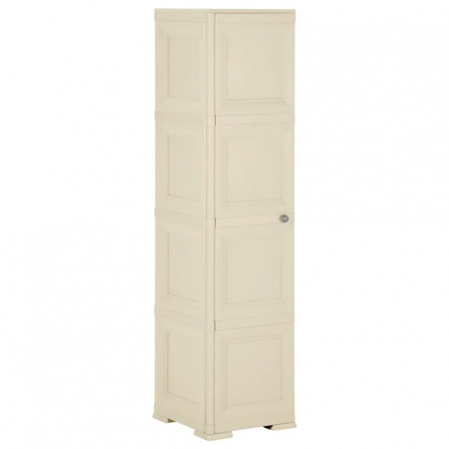 Armoire plastique 40x43x164 cm design de bois blanc angora