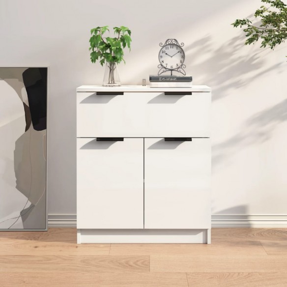 Buffet Blanc brillant 60x30x70 cm Bois d'ingénierie