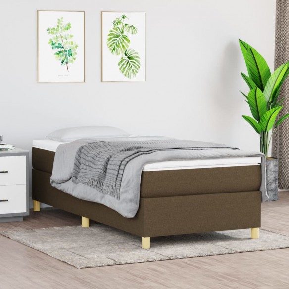 Cadre de lit avec matelas Marron foncé 80x200 cm