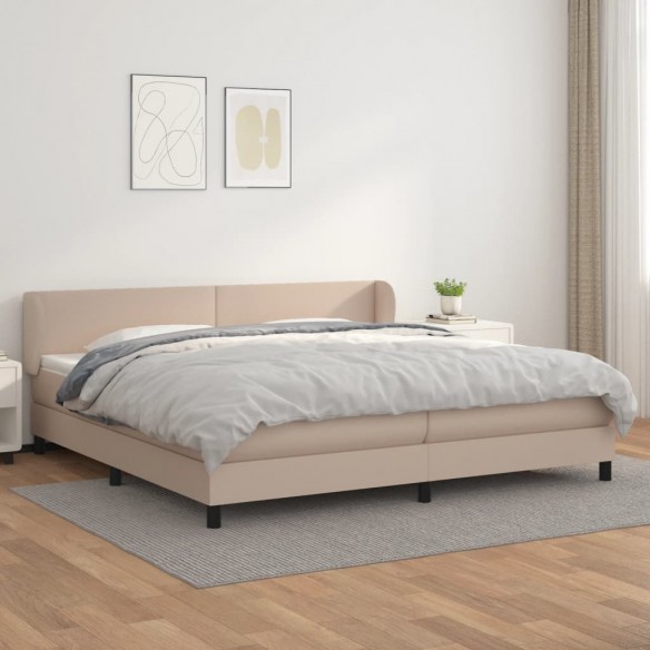 Cadre de lit avec matelas Cappuccino 200x200 cm