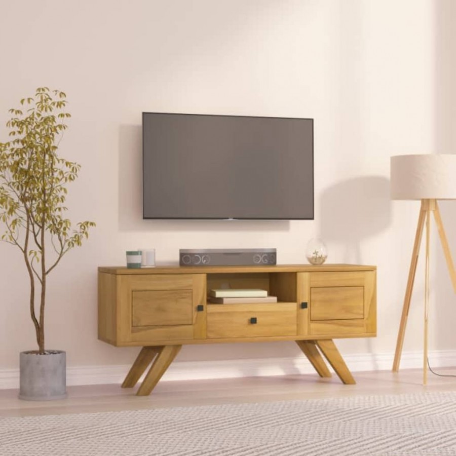 Meuble TV 110x30x50 cm Bois de teck solide