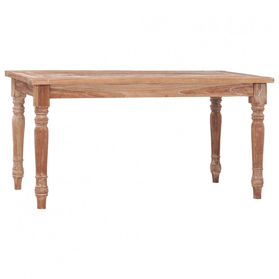 Table basse Batavia 90x50x45 cm Blanchie Bois de teck solide