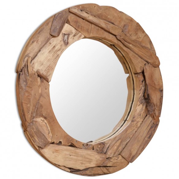 Miroir décoratif Teck 80 cm Rond