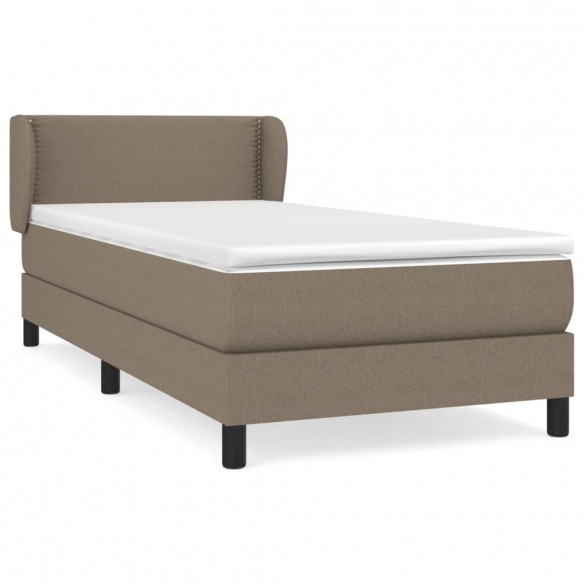 Cadre de lit avec matelas Taupe 100x200 cm Tissu