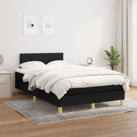 Cadre de lit avec matelas Noir 120x200 cm Tissu