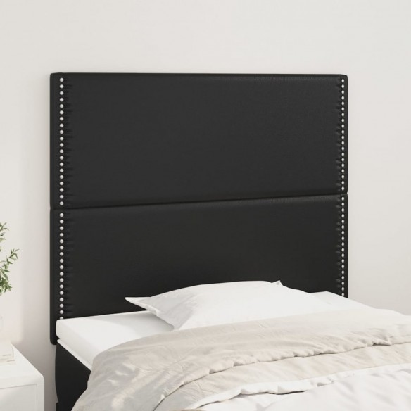 Têtes de lit 2 pcs Noir 100x5x78/88 cm Similicuir