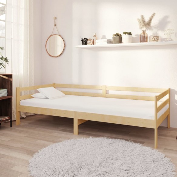 Lit de repos avec matelas 90x200 cm Bois de pin massif