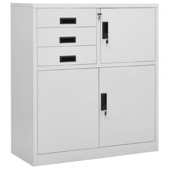 Armoire de bureau Gris clair 90x40x102 cm Acier