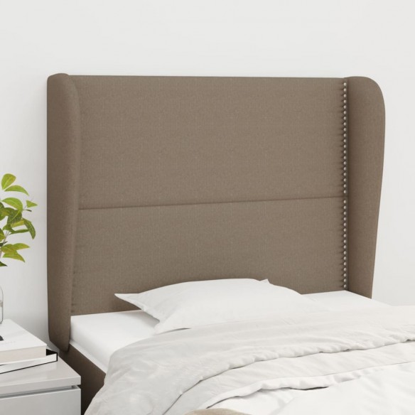 Tête de lit avec oreilles Taupe 103x23x118/128 cm Tissu