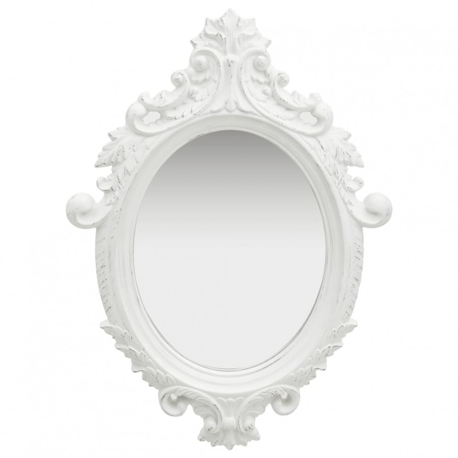 Miroir mural style château 56x76 cm Blanc