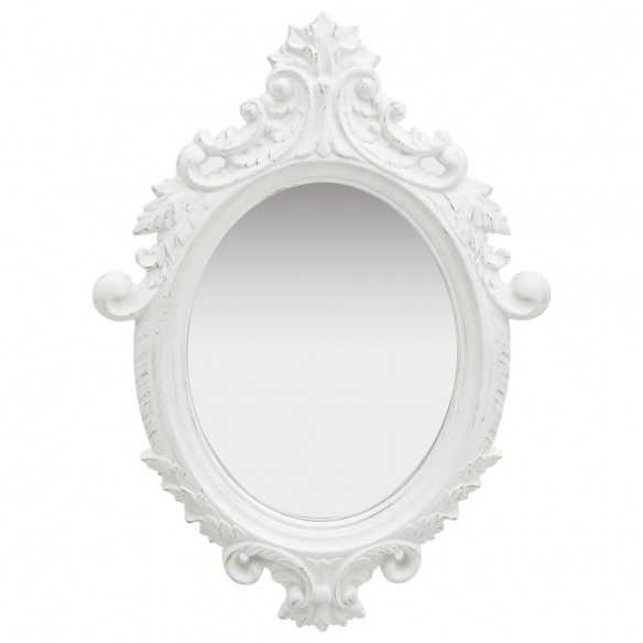 Miroir mural style château 56x76 cm Blanc