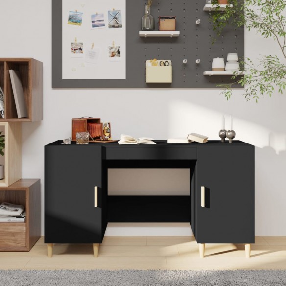 Bureau Noir 140x50x75 cm Bois d'ingénierie