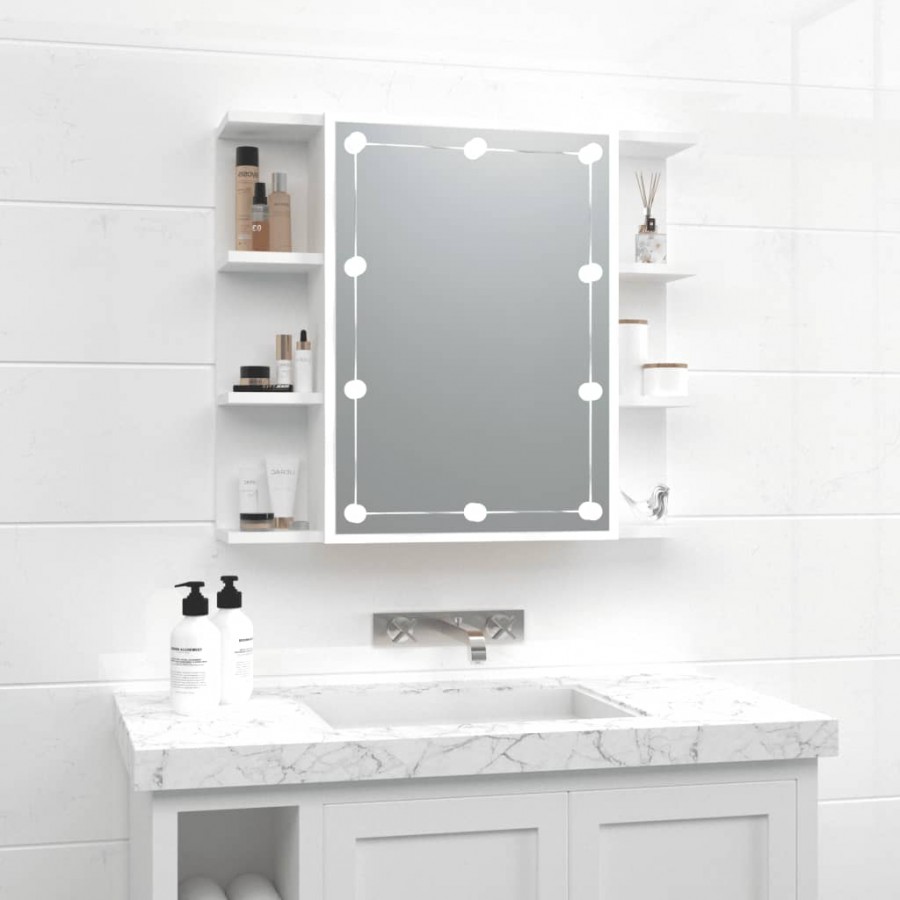 Armoire à miroir avec LED Blanc 70x16,5x60 cm