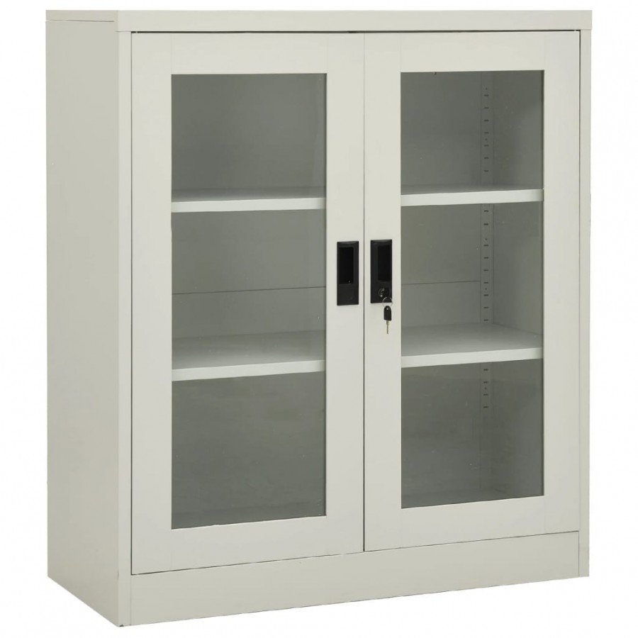 Armoire de bureau Gris clair 90x40x105 cm Acier