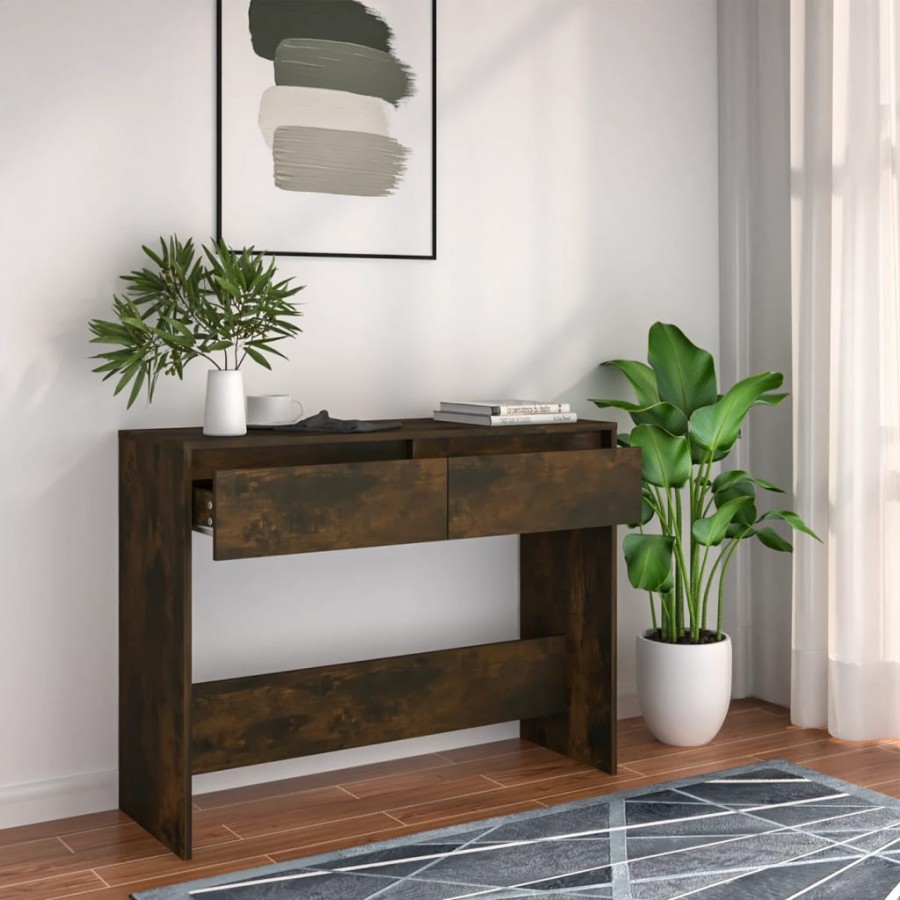 Table console Chêne fumé 100x35x76,5 cm Aggloméré