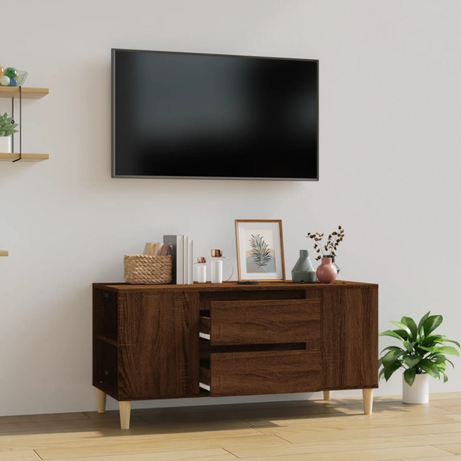 Meuble TV Chêne marron 102x44,5x50 cm Bois d'ingénierie