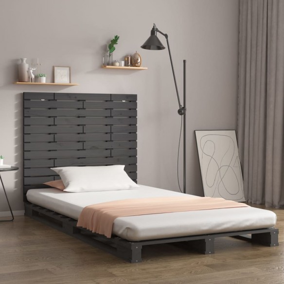 Tête de lit murale Gris 146x3x91,5 cm Bois massif de pin