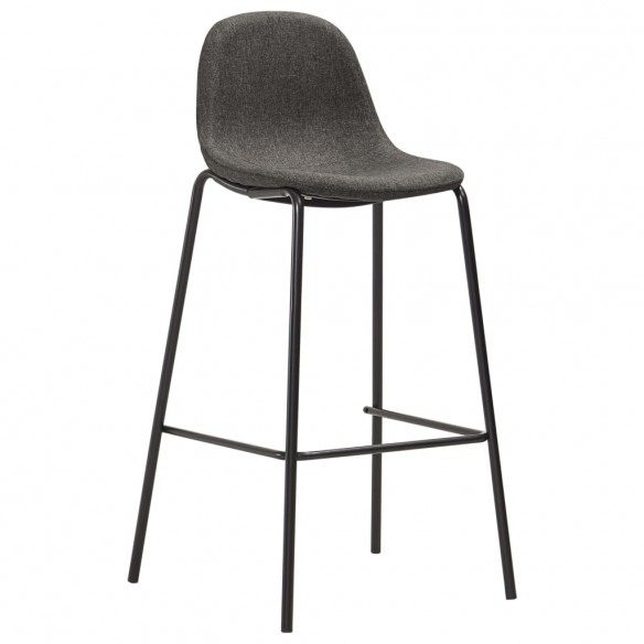 Chaises de bar lot de 4 gris foncé tissu