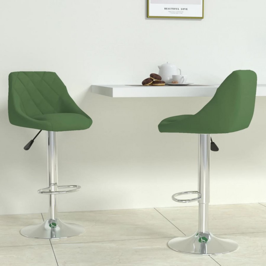 Tabourets de bar lot de 2 vert foncé velours