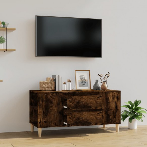 Meuble TV Chêne fumé 102x44,5x50 cm Bois d'ingénierie