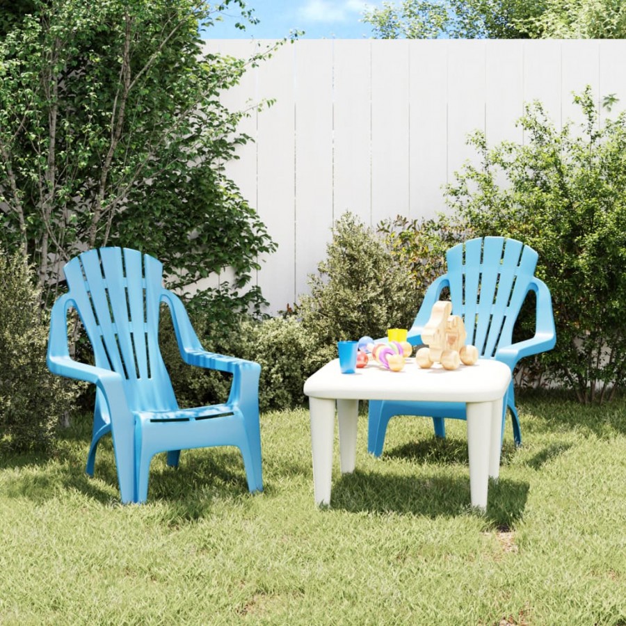 Chaises de jardin pour enfants lot de 2 bleu 37x34x44 cm PP