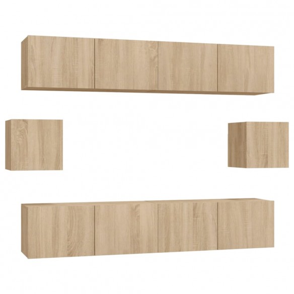 Ensemble de meubles TV 6 pcs Chêne sonoma Bois d'ingénierie