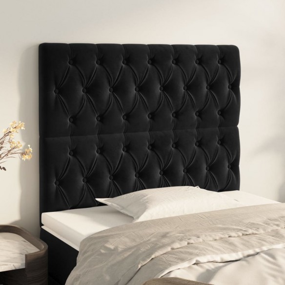 Têtes de lit 2 pcs Noir 100x7x78/88 cm Velours