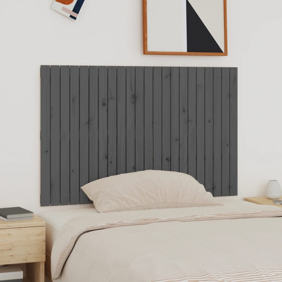 Tête de lit murale Gris 140x3x90 cm Bois massif de pin