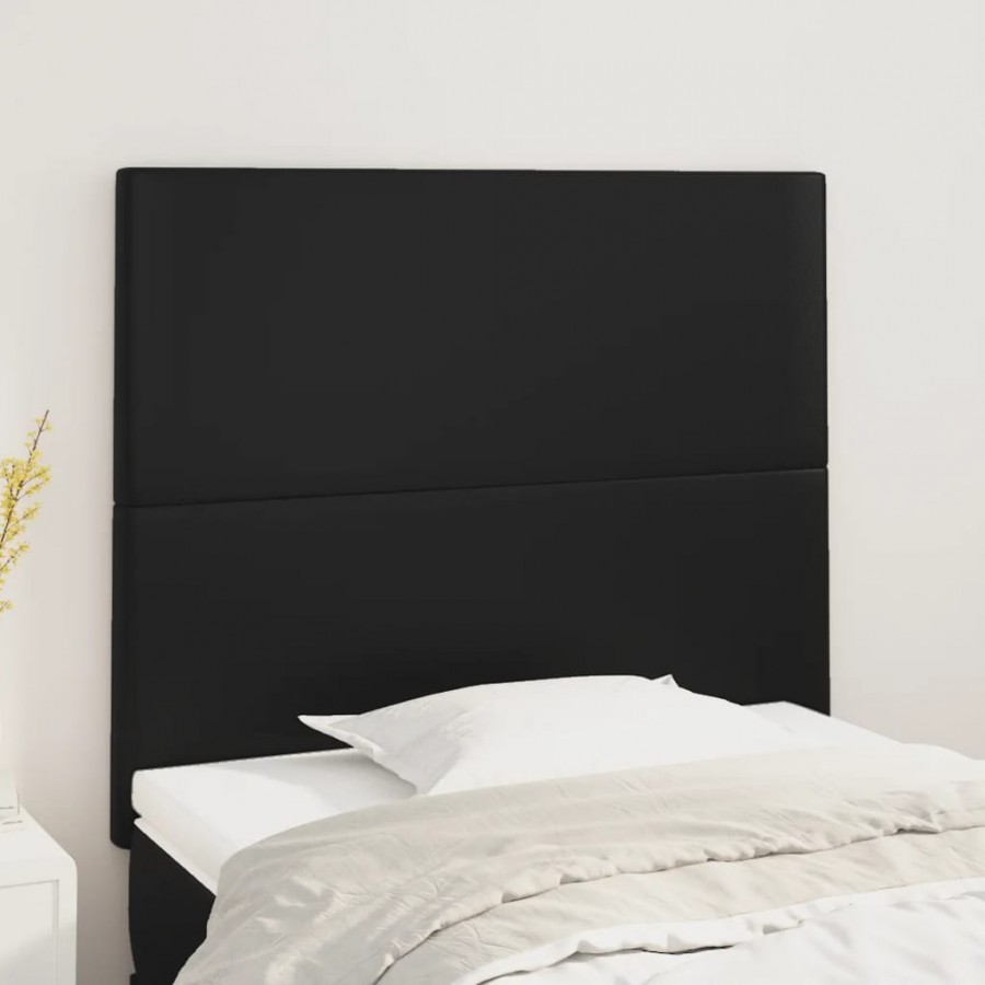 Têtes de lit 2 pcs Noir 90x5x78/88 cm Similicuir