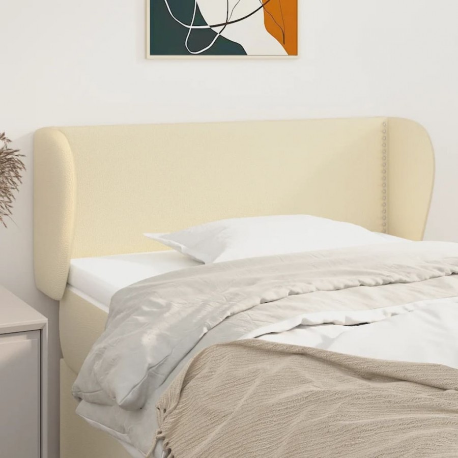 Tête de lit avec oreilles Crème 103x23x78/88 cm Similicuir