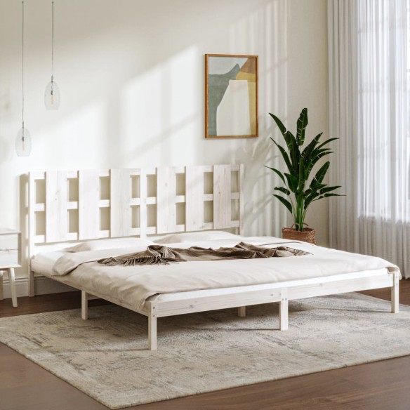 Cadre de lit Blanc Bois massif 180x200 cm Super King