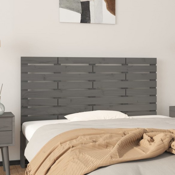 Tête de lit murale Gris 156x3x63 cm Bois massif de pin