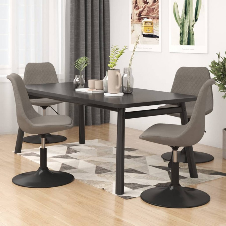 Chaises à dîner pivotantes 4 pcs Gris clair Velours