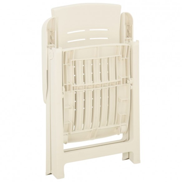 Chaises inclinables de jardin 2 pcs Plastique Blanc