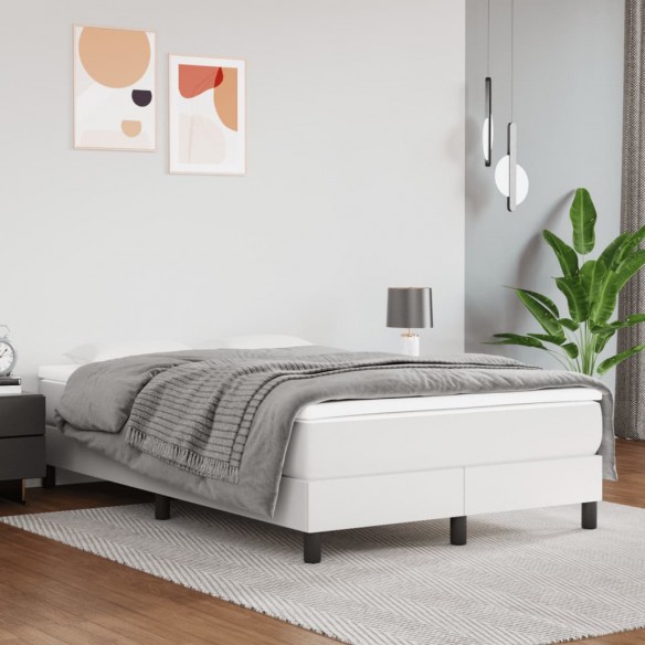 Cadre de lit avec matelas Blanc 120x200cm Similicuir