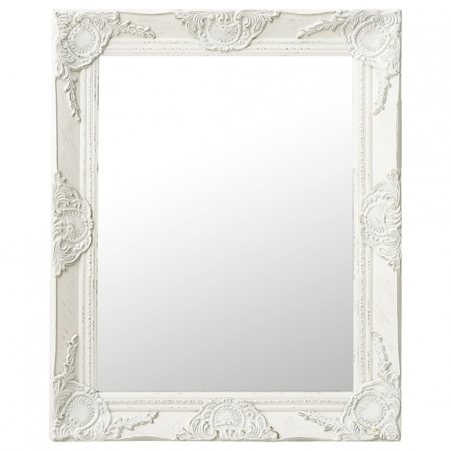 Miroir mural style baroque 50x60 cm Blanc