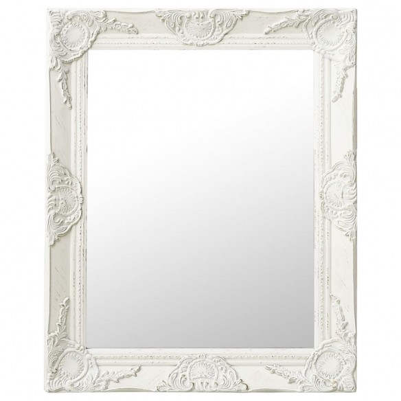 Miroir mural style baroque 50x60 cm Blanc