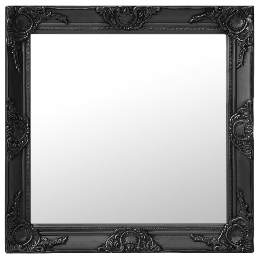 Miroir mural style baroque 60x60 cm noir