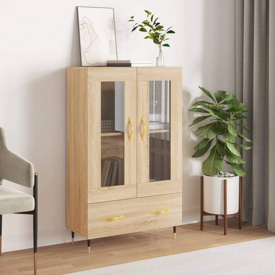 Buffet haut chêne sonoma 69,5x31x115 cm bois d'ingénierie