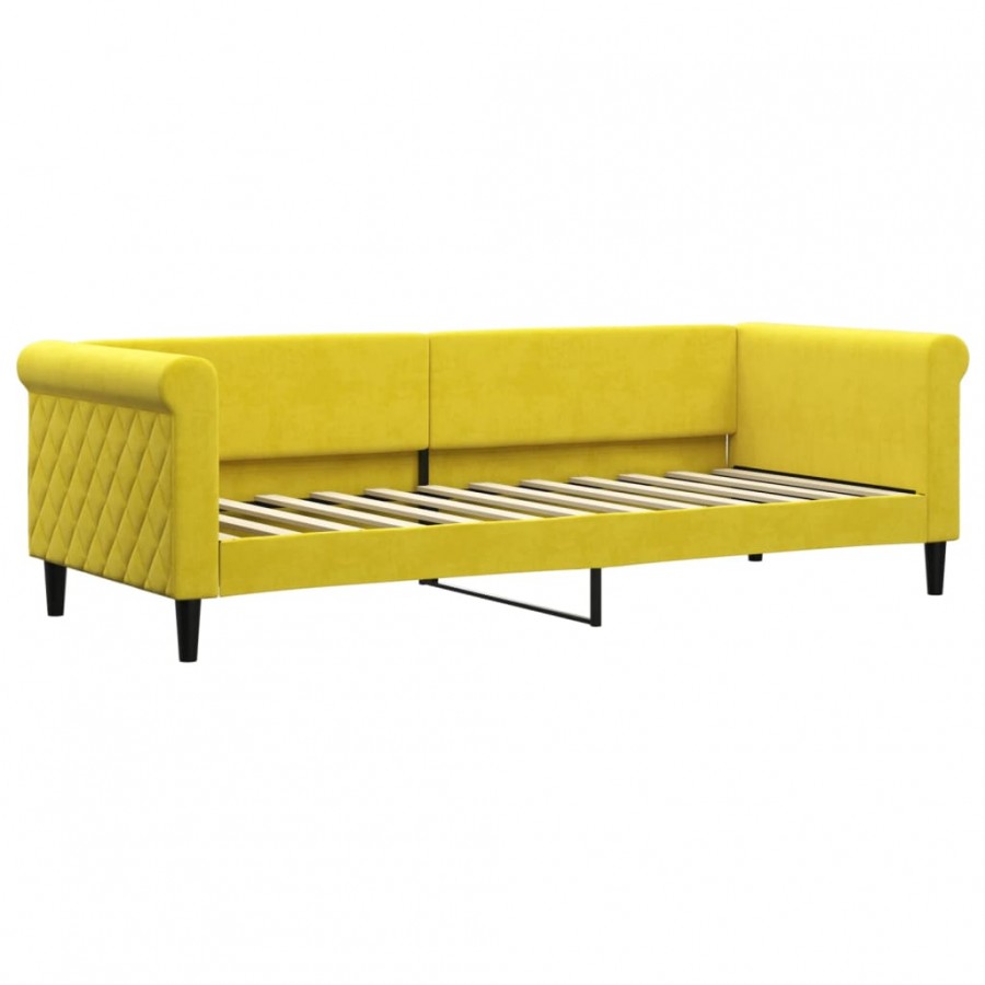 Lit de repos jaune 80x200 cm velours