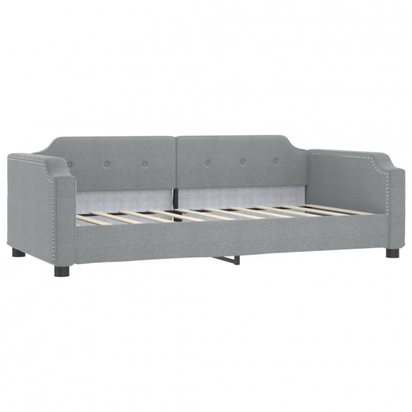 Lit de repos gris clair 80x200 cm tissu