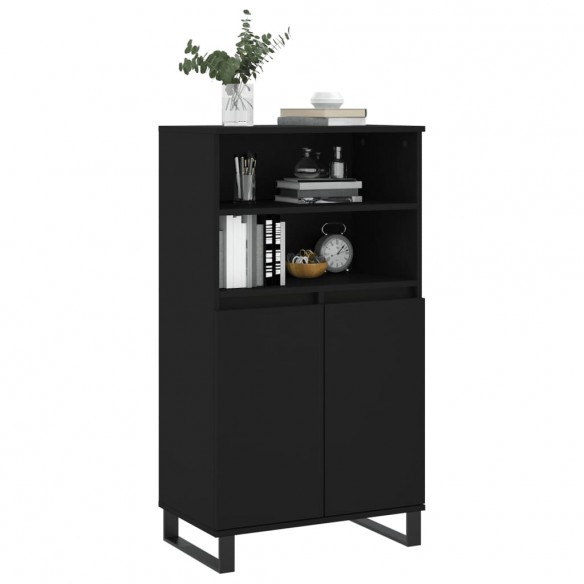 Buffet haut Noir 60x36x110 cm Bois d'ingénierie