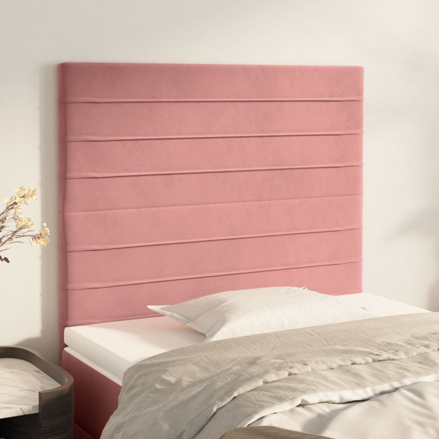 Têtes de lit 2 pcs Rose 80x5x78/88 cm Velours