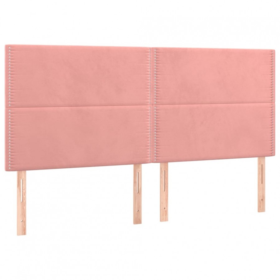 Têtes de lit 4 pcs Rose 90x5x78/88 cm Velours