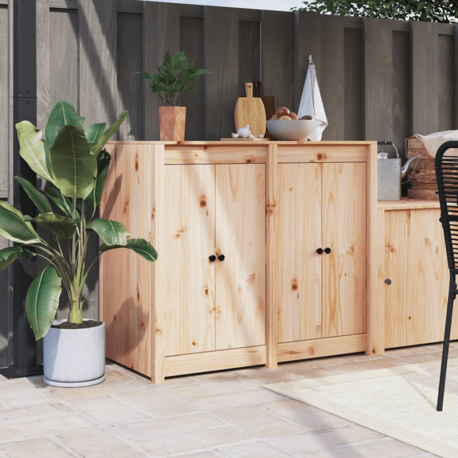 Armoire de cuisine d'extérieur bois de pin massif